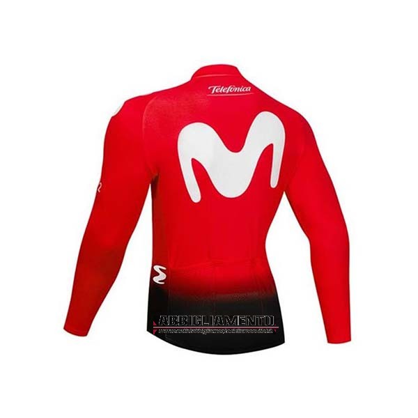 Abbigliamento Movistar 2020 Manica Lunga e Calzamaglia Con Bretelle Rosso Bianco - Clicca l'immagine per chiudere